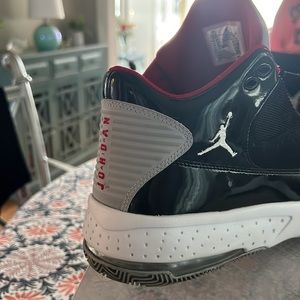 Men’s Jordans, Black Gray & Red, Gently used maybe 3-4 times size 10.5